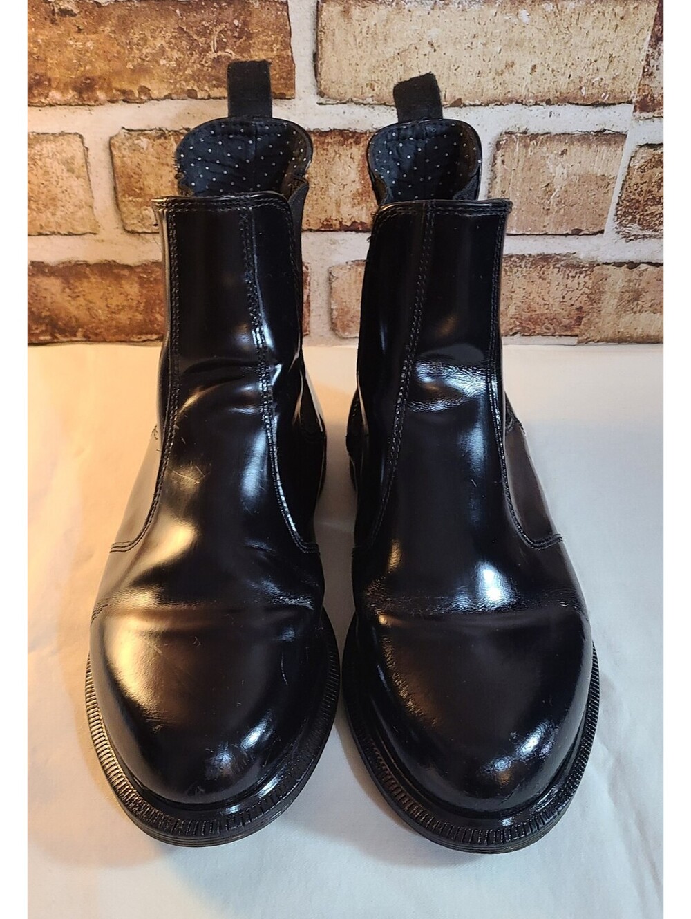 Dr. Martens Flora Chelsea Boots Womens Size 6 Black Leather Pull On Ankle Shoes